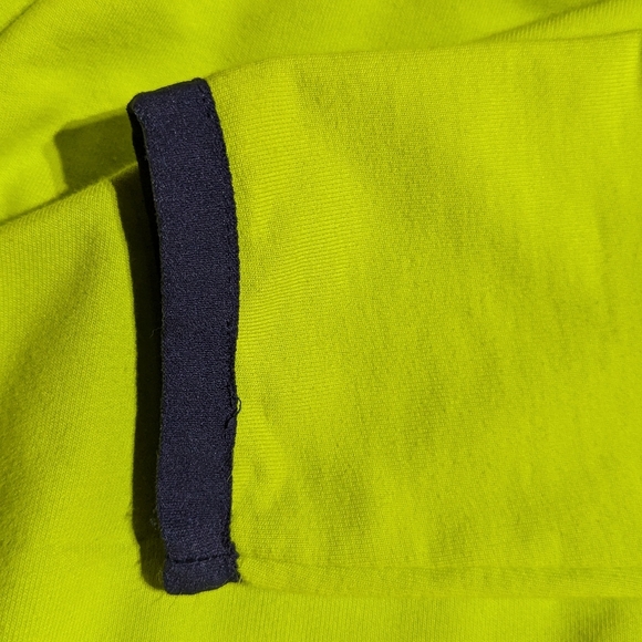 Lauren Ralph Lauren Lime Green Blue Trim Terry Quarter Zip Hoodie Size Small GUC - Picture 15 of 16